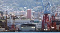 Vista de Astilleros San Enrique, que ocupa los terrenos de la antigua Vulcano, en Teis.