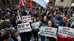 Manifestacin polo Da das Letras Galegas organizada por Queremos Galego en Santiago, en el 2019