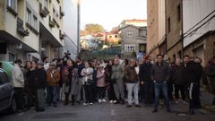 Concentracin de vecinos, el mes pasado, contra un piso okupa en Marn.